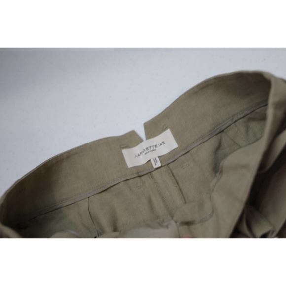 Lafayette 148 Pants Women 8 Paper Bag High Waist Belted Cargo Khaki‎ Boho Preppy - Picture 11 of 14